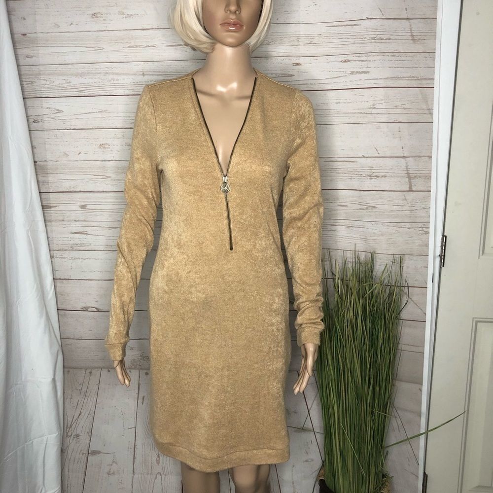 Michael Kors zipper front sweater dress szS